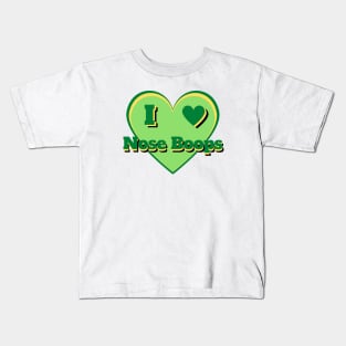 I Heart Nose Boops – I Love Nose Boops – Green Kids T-Shirt